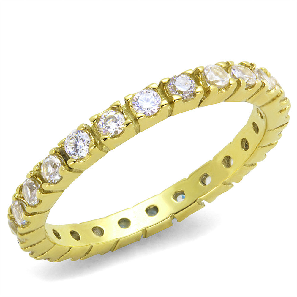 Women's Round Cut 14k GP AAA CZ Eternity Anniversary Wedding Ring Band Size 5-10
